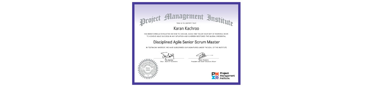 DASSM (Disciplined Agile Senior Scrum Master) Certification